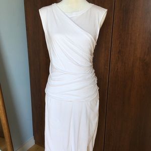 Theory Crossover Ruched Sleeveless Dress